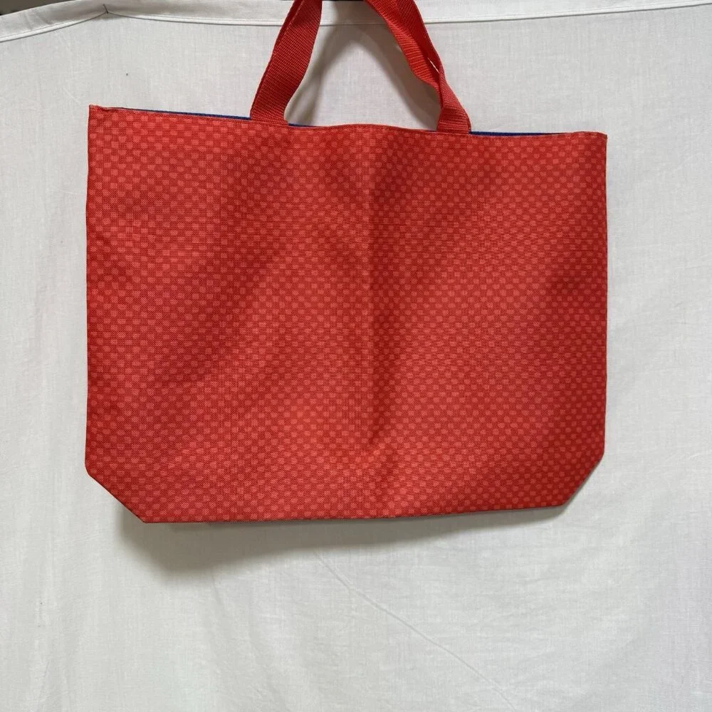 Lancome (Paris) Large Tote Bag Coral Flower Floral Beach Boho Coastal Grand
